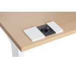 Regleta empotrable con tapa deslizante 1 toma de corriente + 1 puerto RJ45 + 1 puerto USB - Ø 80 mm