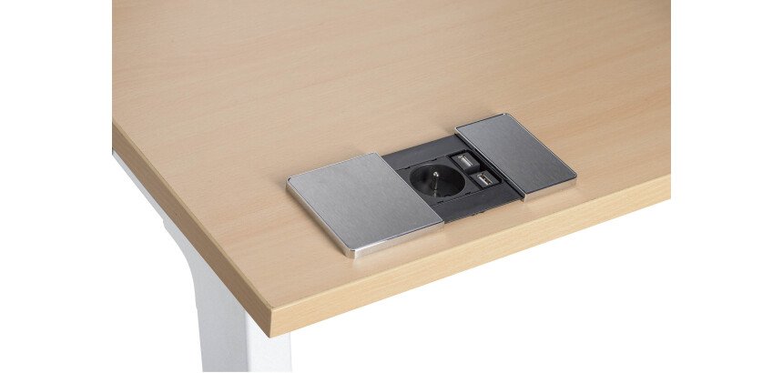 Prise encastrable - 1 prise secteur + 2 ports USB