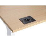 Regleta encastrable con tapa deslizante 1 toma de corriente + 2 puertos USB