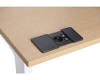 Regleta encastrable con tapa deslizante 1 toma de corriente + 2 puertos USB