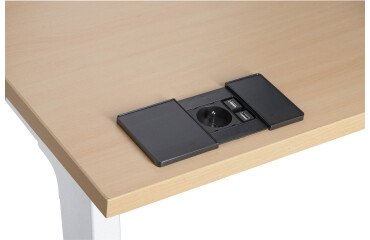 Mounting socke - 1 power outlet + 2 USB ports