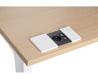 Regleta encastrable con tapa deslizante 1 toma de corriente + 2 puertos USB
