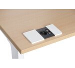 Multiprise encastrable avec couvercle coulissant 1 prise secteur + 2 ports USB - Ø 80 mm