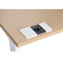 Regleta encastrable con tapa deslizante 1 toma de corriente + 2 puertos USB