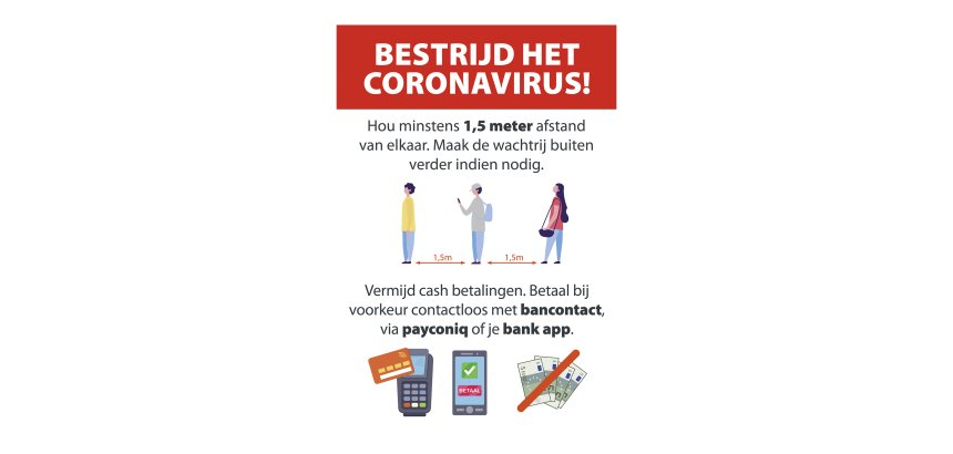 Sticker A3 met richtlijnen voor winkels