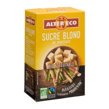 Sucre blond de canne bio, en morceaux Alter Eco - Paquet de 500 g