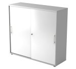 Grey body, white doors H 110 x W 120 x D 40 cm