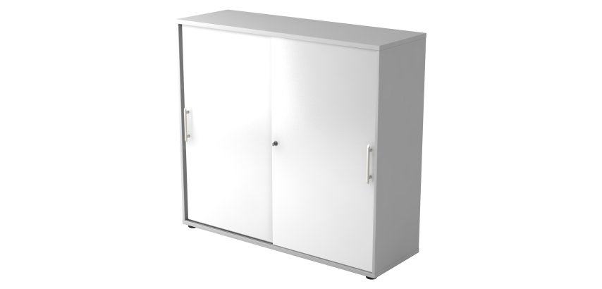 Grauer Schrank ,  Weißen Türen H 110 x B 120 x T 40 cm