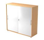 Maple body, white doors H 110 x W 120 x D 40 cm