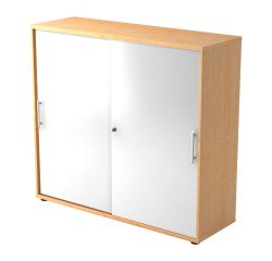 Esdoorn kast, witte deuren H 110 x B 120 x D 40 cm