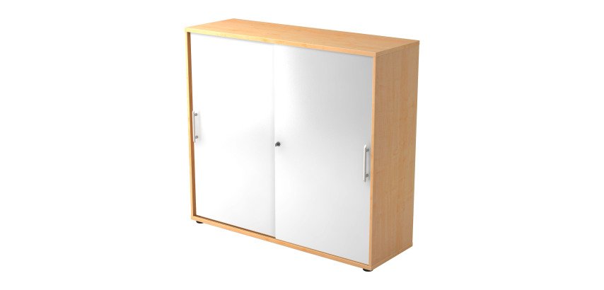 Corps érâble, portes blanches H 110 x L 120 x P 40 cm