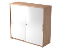 Walnußer Schrank ,  Weißen Türen H 110 x B 120 x T 40 cm
