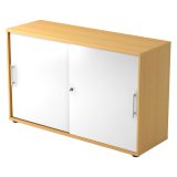 Beuken kast, witte deuren H 74,8 x B 120 x D 40 cm