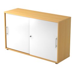 Bucher Schrank ,  Weißen Türen H 74,8 x B 120 x T 40 cm
