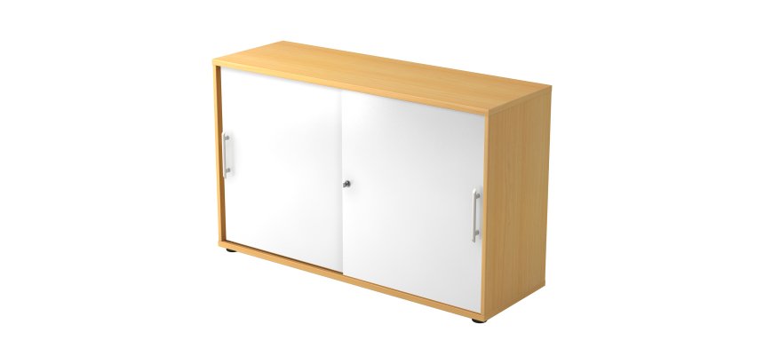 Beuken kast, witte deuren H 74,8 x B 120 x D 40 cm