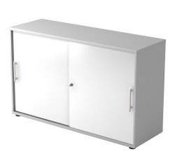 Grauer Schrank ,  Weißen Türen H 74,8 x B 120 x T 40 cm