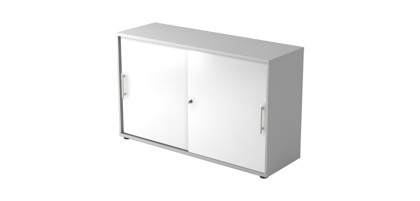 Corps gris, portes blanches H 74,8 x L 120 x P 40 cm