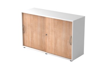 White body, walnut doors H 74,8 x W 120 x D 40 cm