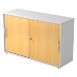 Weißer Schrank ,  buchen Türen H 74,8 x B 120 x T 40 cm