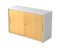 Weißer Schrank ,  buchen Türen H 74,8 x B 120 x T 40 cm