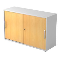 White body, beech doors H 74,8 x W 120 x D 40 cm