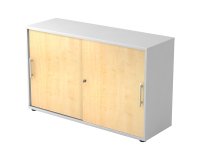 Weißer Schrank ,  ahornen Türen H 74,8 x B 120 x T 40 cm