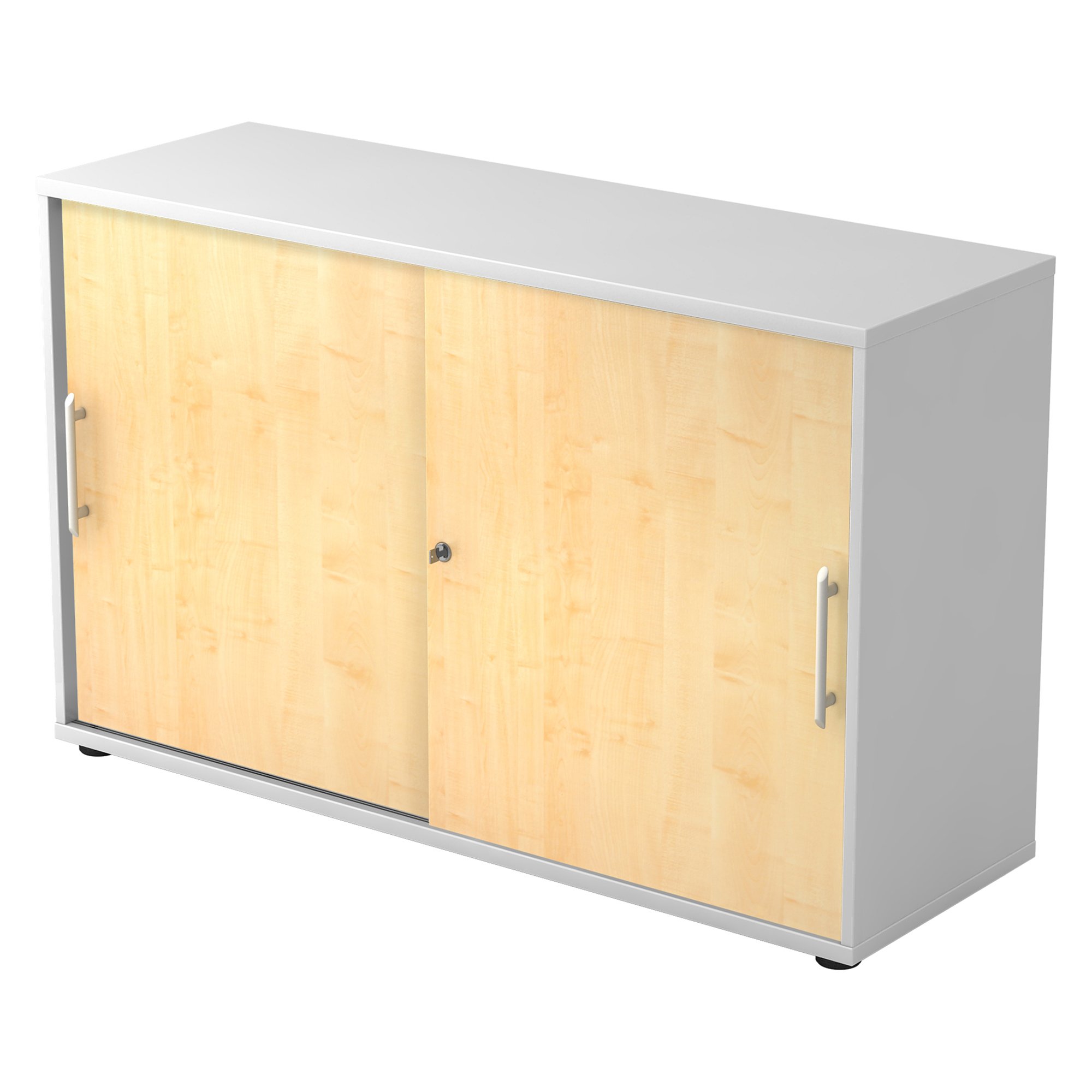 White body, maple doors H 74,8 x W 120 x D 40 cm