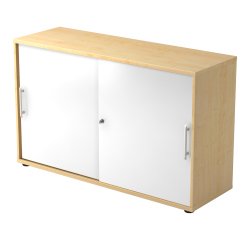 Maple body, white doors H 74,8 x W 120 x D 40 cm