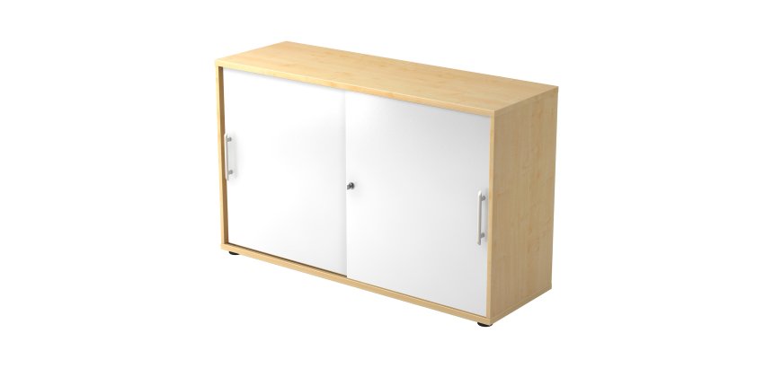 Maple body, white doors H 74,8 x W 120 x D 40 cm