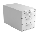 Caisson mobile 4 tiroirs, extra profond Manhattan Blanc