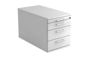 Mobile cabinet 4 drawers, extra depth Manhattan White
