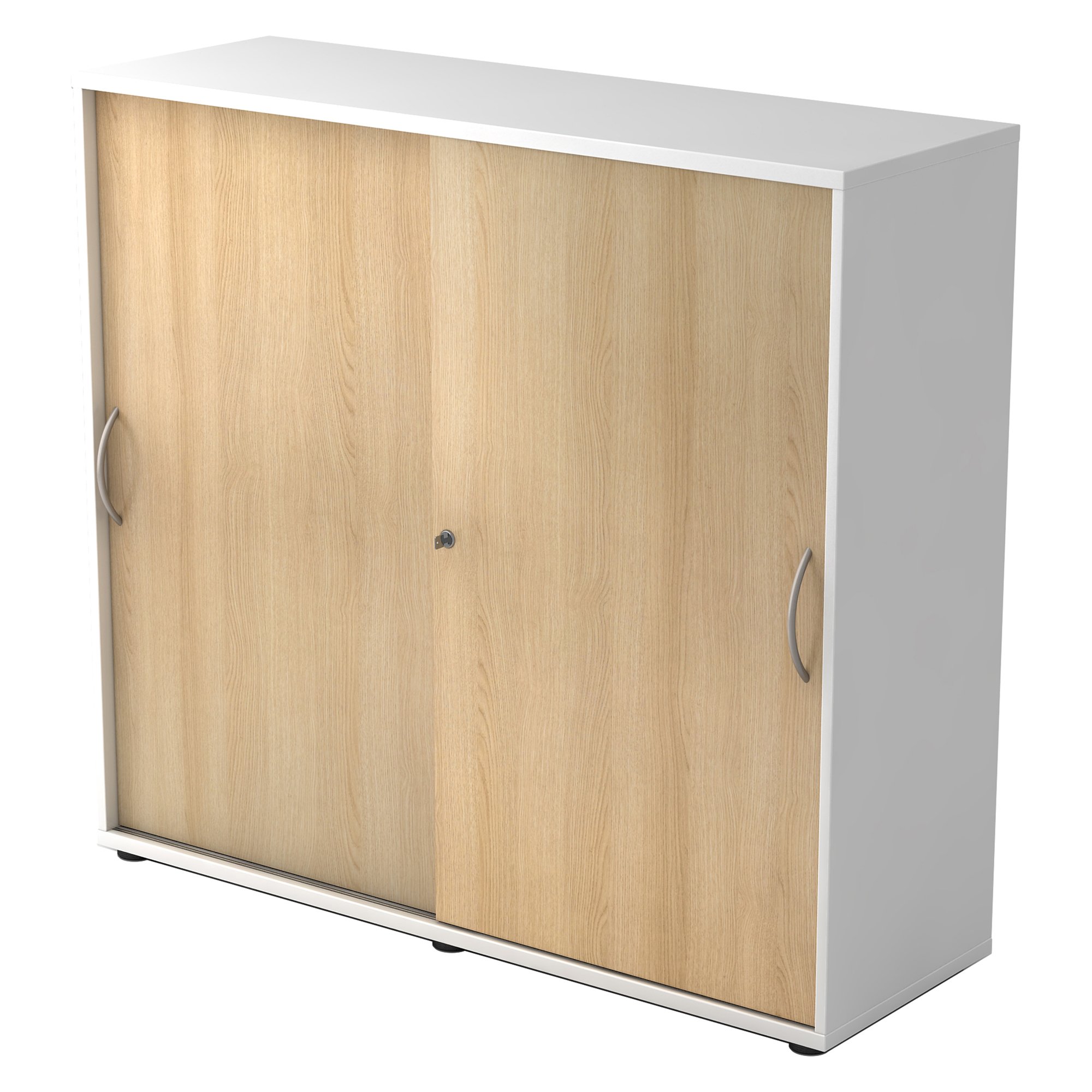 White body, maple doors H 110 x W 120 x D 40 cm