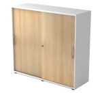White body, maple doors H 110 x W 120 x D 40 cm