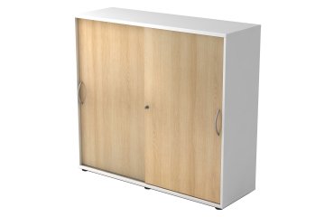 White body, maple doors H 110 x W 120 x D 40 cm