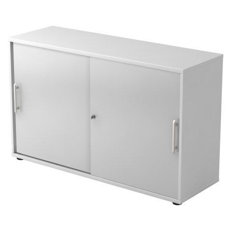 Weißer Schrank ,  grauen Türen H 74,8 x B 120 x T 40 cm