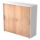 White body, walnut doors H 110 x W 120 x D 40 cm