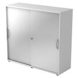 White body, silver doors H 110 x W 120 x D 40 cm