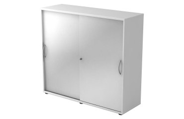 Corps blanc, portes argents H 110 x L 120 x P 40 cm