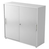 Corps blanc, portes grises H 110 x L 120 x P 40 cm