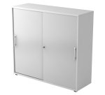 Corps blanc, portes grises H 110 x L 120 x P 40 cm
