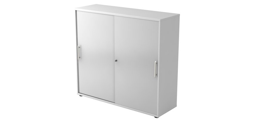 White body, grey doors H 110 x W 120 x D 40 cm