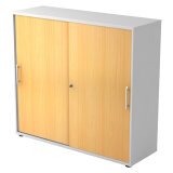 Weißer Schrank ,  buchen Türen H 110 x B 120 x T 40 cm