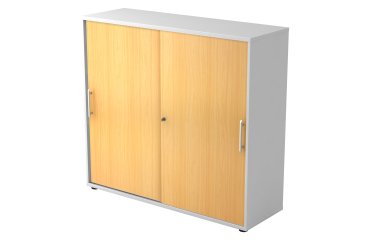 Weißer Schrank ,  buchen Türen H 110 x B 120 x T 40 cm