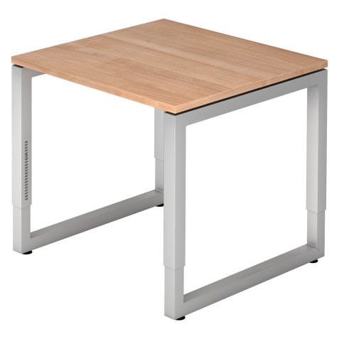 Bureau droit, 80 x 80 cm, piètement métal argenté Atlanta