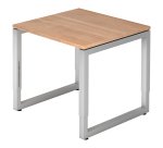 Straight desk, 80 x 80 cm undercarriage silver metal Atlanta