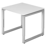 Straight desk, 80 x 80 cm undercarriage silver metal Atlanta