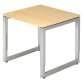 Straight desk, 80 x 80 cm undercarriage silver metal Atlanta