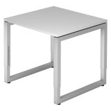 Straight desk, 80 x 80 cm undercarriage silver metal Atlanta