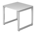 Straight desk, 80 x 80 cm undercarriage silver metal Atlanta