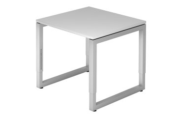 Straight desk, 80 x 80 cm undercarriage silver metal Atlanta